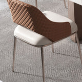 Eigentijdse armstoel metalen open rug eetkamerstoel voor thuis