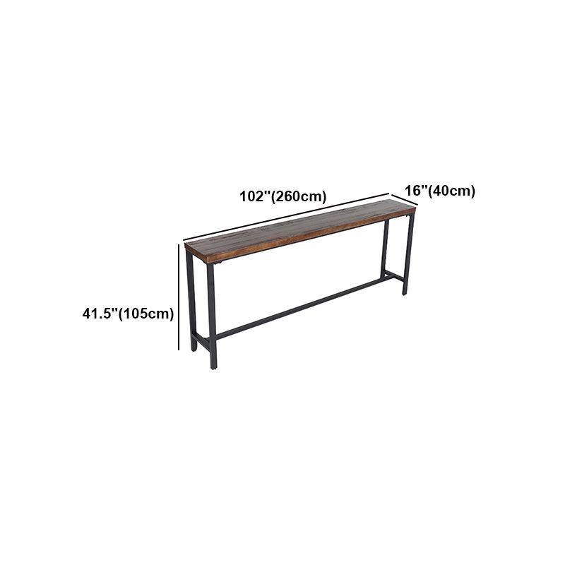 Brown Modern Style Bar Table Solid Wood and Black Iron Coffee Shop Bar Table Clearhalo 'Bar Furniture' 'Bar Tables' 'bar_tables' 'furn' 'furn_bar_tables' 'Furniture' 'furniture_bar_tables' 'Kitchen & Dining Furniture' 'kitchen&dining_furn' 'kitchen' 1200x1200_d49fa4ee-f92e-4e98-bf81-dd2ff92267e3