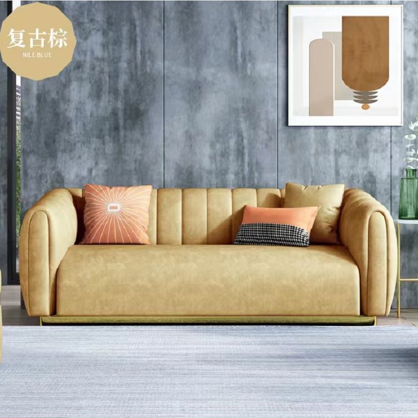 Contemporáneo 31.5 "H Faux Leather Tuxedo Brazo Cosectado Sofá