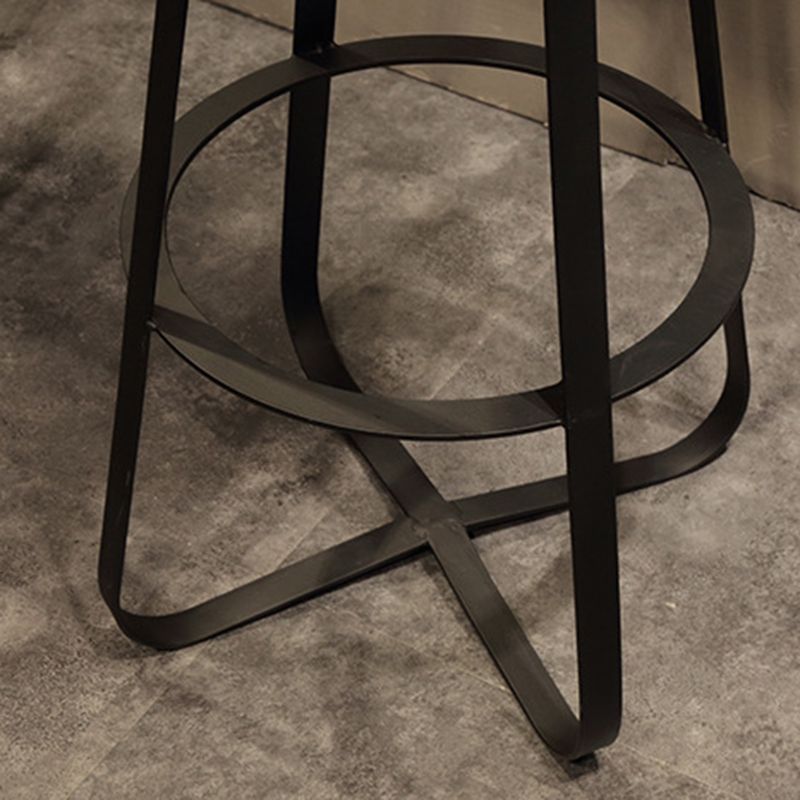 Solid Wood Bar Stool Contemporary Armless Dining Stool with Metal Base Clearhalo 'Bar Furniture' 'Bar Stools' 'bar_stools' 'furn' 'furn_bar_stools' 'Furniture' 'Kitchen & Dining Furniture' 1200x1200_d4a04f19-44ff-4da6-9e49-98129eef35ea