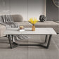 Glam Style Rectangular Slte Black Metal Trestle Type Base Coffee Table
