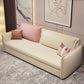 White and Pink Convertible Settee Loveseat Square Arm Standard Bed Settee Clearhalo 'furn' 'furn_sofas' 'Furniture' 'furniture_sofas' 'kitchen' 'kitchen_sofas' 'Living Room Furniture' 'Sofa' 'sofas' 1200x1200_d4a0ff35-2f1a-45a6-8c30-764d06a7411e