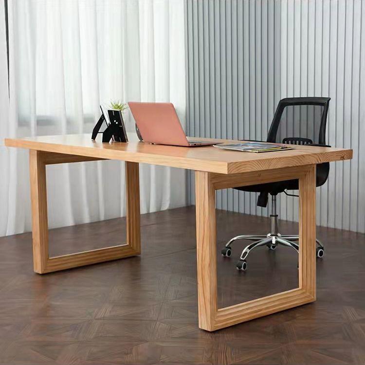 Rectangle Wooden Table in Nature Modern Pine Table with Double Pedestal Clearhalo ' dining_table' 'Dining Tables & Seating' 'Dining Tables' 'furn' 'furn_dining_table' 'Furniture' 'furniture_dining_table' 'Kitchen & Dining Furniture' 'kitchen&dining_furn' 'kitchen' 'kitchen_dining_table' 1200x1200_d4a3cbd4-c232-4c44-b010-0d78491dc89e