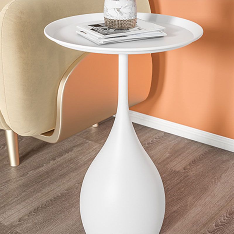 Round Metal Table with Pedestal Base Medieval Modern Style Side Table