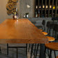 Mesa de bar con caballete rectangular para interiores industriales en metal y madera