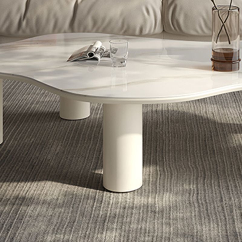 No Distressing Single Coffee Table Slate Free-Form White Coffee Table Clearhalo 'Coffee & Accent Tables' 'Coffee Tables' 'coffee_tables' 'furn' 'furn_coffee_tables' 'Furniture' 'Living Room Furniture' 1200x1200_d4a4deca-6112-4f52-a8d4-815512977a8e