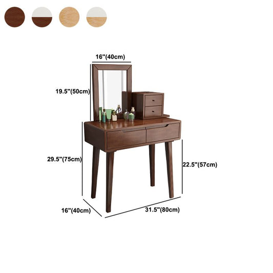Mirrored Wood Makeup Dressing Table Stool Set with 4 Drawers Clearhalo 'Bedroom Furniture' 'furn' 'furn_makeup_vanities' 'Furniture' 'Makeup Vanities' 'makeup_vanities' 1200x1200_d4a67792-43a7-465c-96b4-ffbabfa88483