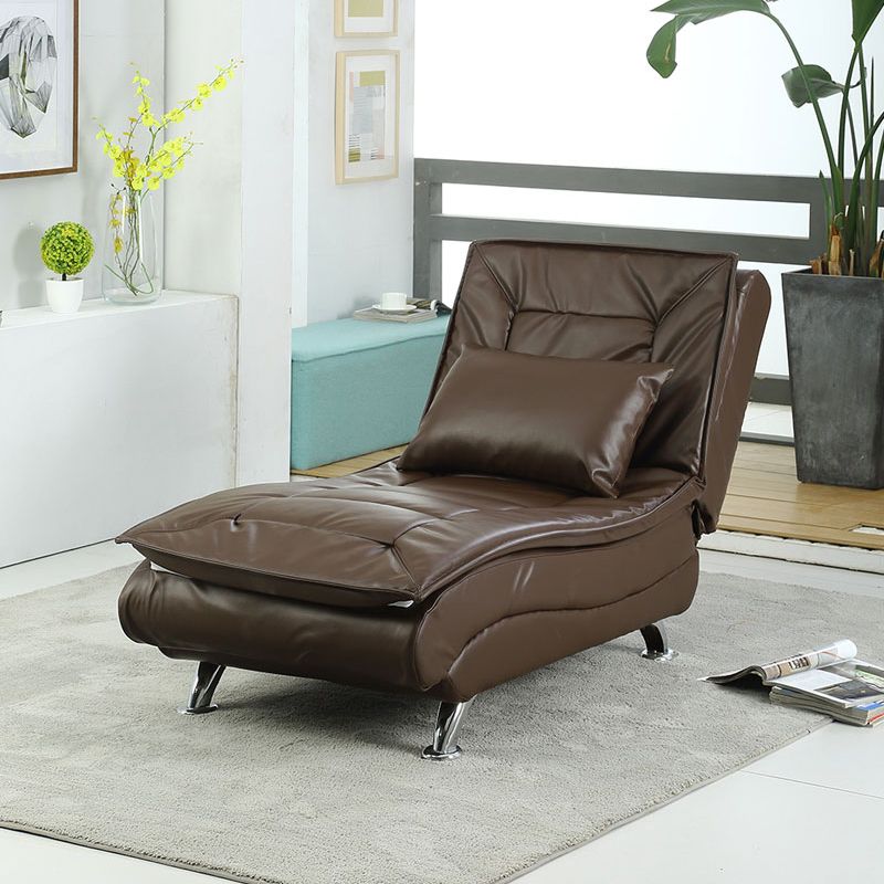 Modern Chaise Adjustable Chaise Lounge Chair for Living Room with Metal Base