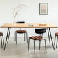 Solid Wood Dining Table Rectangle Metal Base Dinner Table for Dining Room