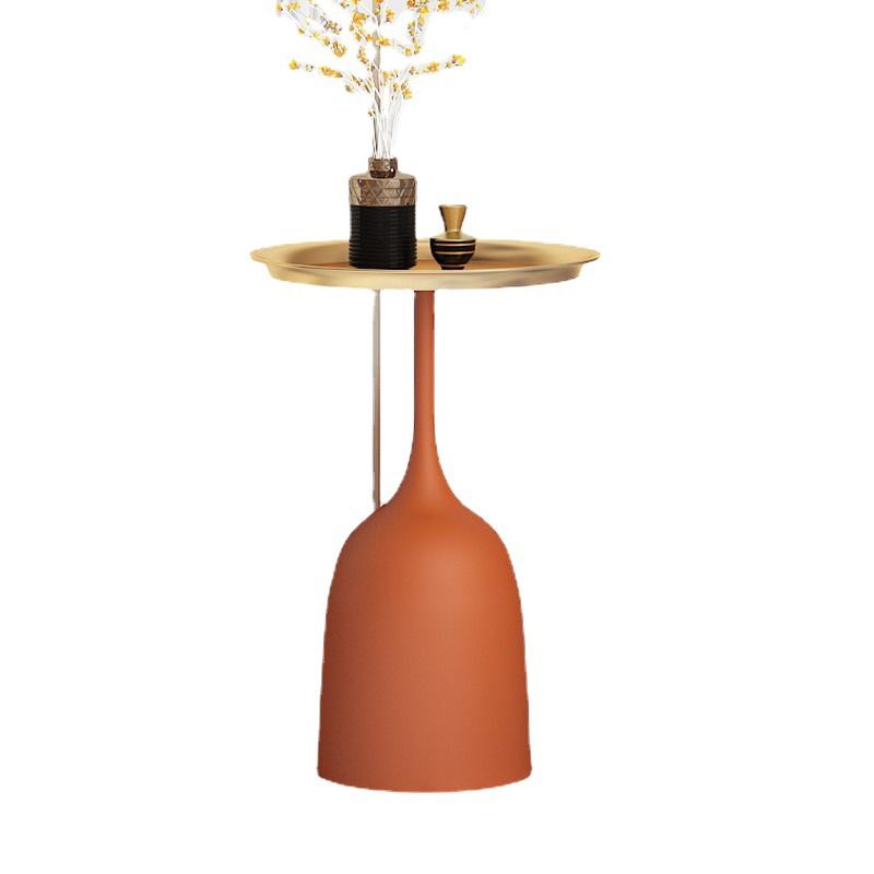 Pedestal Tray Top End Table Mid-Century Round Minimalist Side Table