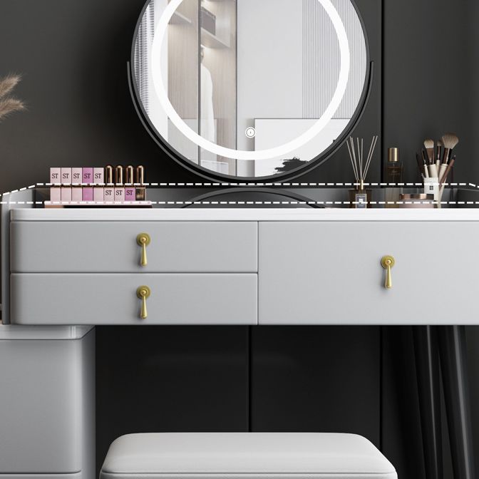 Tocador de maquillaje de dormitorio 31.1 "tocador moderno alto en gris