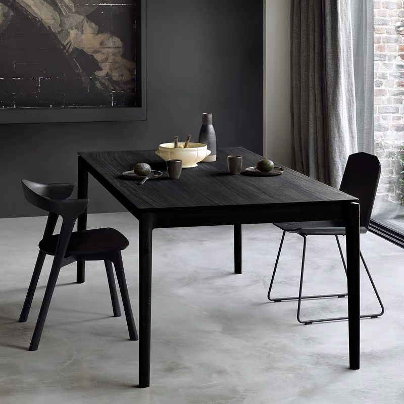 Industrial Black Solid Wood Dining Table Rectangle Shape Dining Table for Kitchen Clearhalo ' dining_table' 'Dining Tables & Seating' 'Dining Tables' 'furn' 'furn_dining_table' 'Furniture' 'furniture_dining_table' 'Kitchen & Dining Furniture' 'kitchen&dining_furn' 'kitchen' 'kitchen_dining_table' 1200x1200_d4abef87-b77c-420e-9f75-91eafa47a405