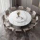 Round Pedestal Home Furniture Simple Style Marble Dining Room Collection with Turntable Clearhalo ' dining_table' 'Dining Tables & Seating' 'Dining Tables' 'furn' 'furn_dining_table' 'Furniture' 'furniture_dining_table' 'Kitchen & Dining Furniture' 'kitchen&dining_furn' 'kitchen' 'kitchen_dining_table' 1200x1200_d4acd2f2-8b5c-4996-8d59-56385e0f7964