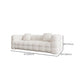 Tuxedo Arm Sofa Sewn Pillow Back Modern Seating in White for Apartment