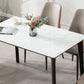1/5/7 Pieces Modern Sintered Stone White Rectangle Dining Set for Home