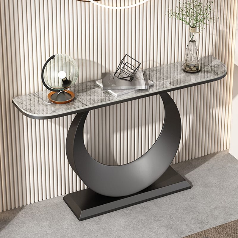 Table de la console abstraite en marbre glamour / métal.
