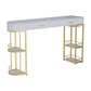 Glam White Marble Bar Dining Table Metal Double Pedestal Bistro Table with Drawer Clearhalo 'Bar Furniture' 'Bar Tables' 'bar_tables' 'furn' 'furn_bar_tables' 'Furniture' 'furniture_bar_tables' 'Kitchen & Dining Furniture' 'kitchen&dining_furn' 'kitchen' 1200x1200_d4ae73cf-8bb9-4c04-ba8b-088401b884b6