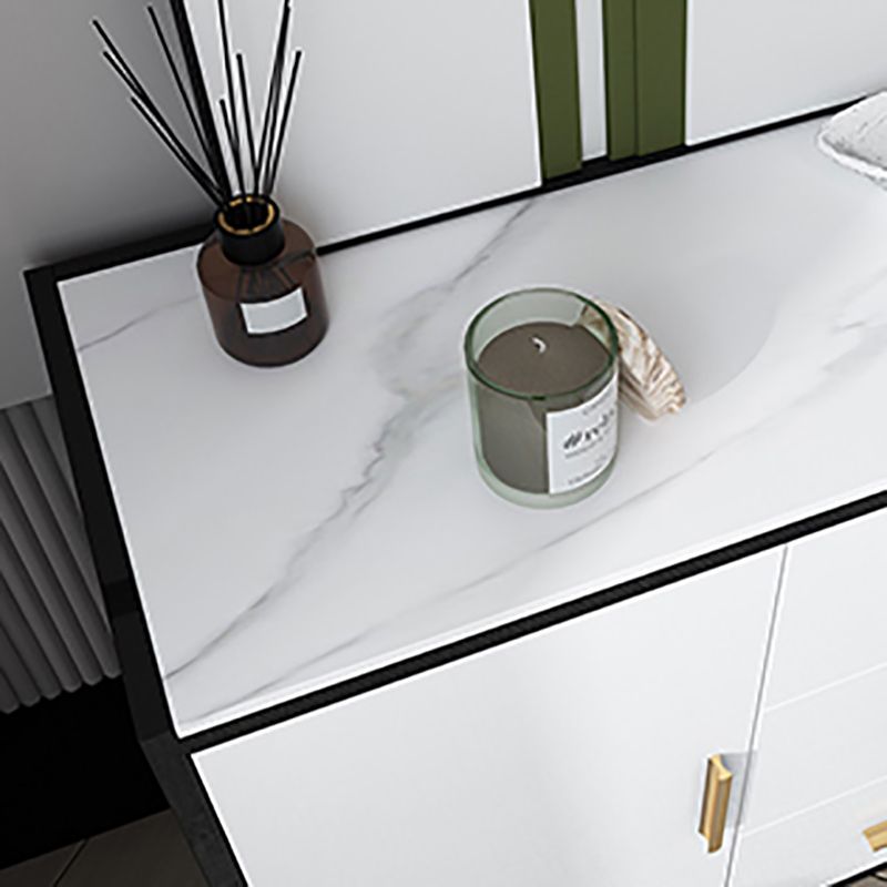 39.5"L Glam Style Side Board with Engineered Wood Drawers and Storage for Dining Room Clearhalo 'buffet_sideboard' 'Buffets & Sideboards' 'furn' 'furn_buffet_sideboard' 'Furniture' 'Kitchen & Dining Furniture' 1200x1200_d4b2354f-9dfc-4ca4-9a01-52084ad2fbce