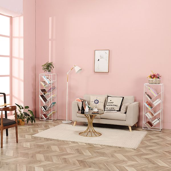 Modern Style Metal Bookcase White Open Bookshelf for Living Room Clearhalo 'Bookcases' 'furn' 'furn_bookcases' 'Furniture' 'Office Furniture' 1200x1200_d4b319de-2ab9-4283-ac41-f0c95b324669