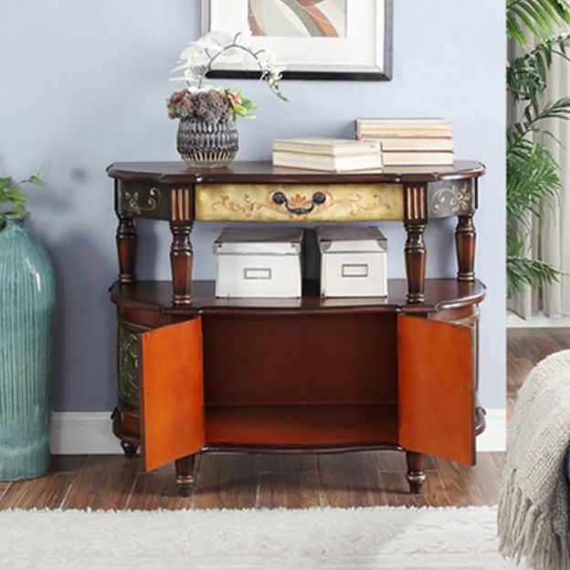 Victoria Wooden Accent Table Free Form Sofa Console Table for Hall Clearhalo 'Console Tables' 'console_tables' 'Entry & Mudroom Furniture' 'furn' 'furn_console_tables' 'Furniture' 1200x1200_d4b35d88-413d-473d-9b65-b268f3b20c1f