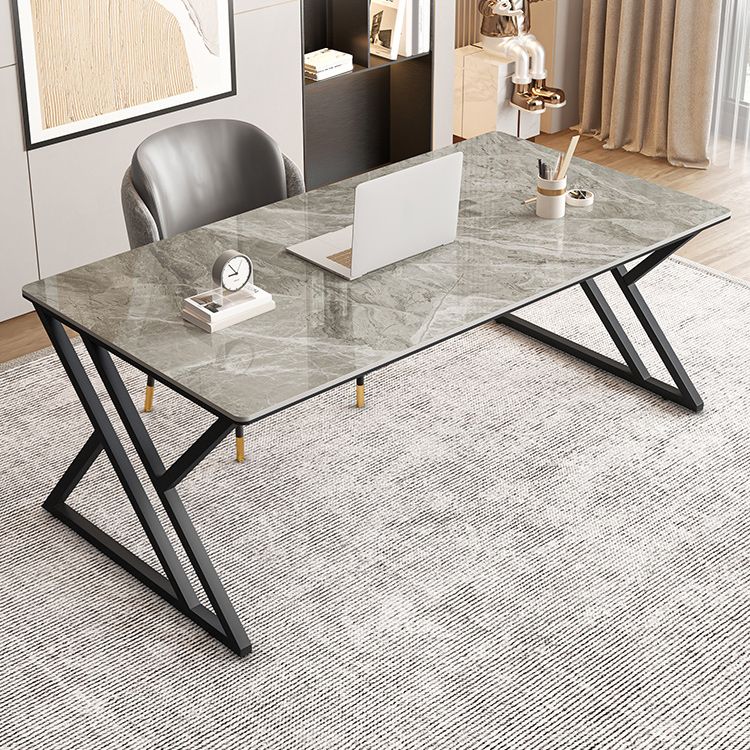 Table d'écriture en pierre de bureau de bureau rectangle de style moderne
