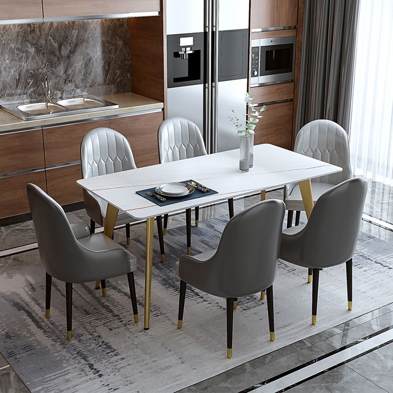 Glam Dining Table Set 1/2/5/6/7 Pieces Sintered Stone Dining Set Clearhalo 'Dining Room Sets' 'Dining Tables & Seating' 'dining_room_set' 'furn' 'furn_dining_room_set' 'Furniture' 'Kitchen & Dining Furniture' 1200x1200_d4b3f5b9-b404-4344-aa79-845e35b3113d