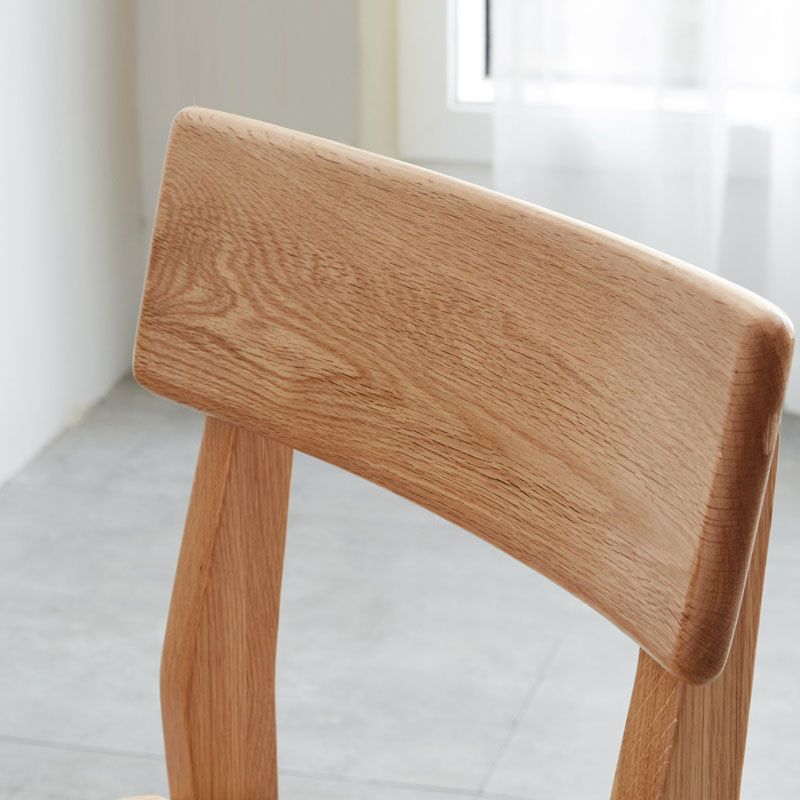 Eiken vaste houten eetkamerstoel eigentijdse keukenarmloze stoel