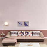 Contemporary 5-Seat Sectionals * Chaise Fabric and Leather Loose Back Sectional Sofa