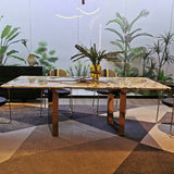 Rectangle Sled Base Dining Room Table Contemporary Dining Table Clearhalo 'Dining Tables & Seating' 'Dining Tables' 'dining_table' 'furn' 'furn_dining_table' 'Furniture' 'Kitchen & Dining Furniture' 1200x1200_d4b6099c-c8dc-4b2f-8231-18d48b1f0860