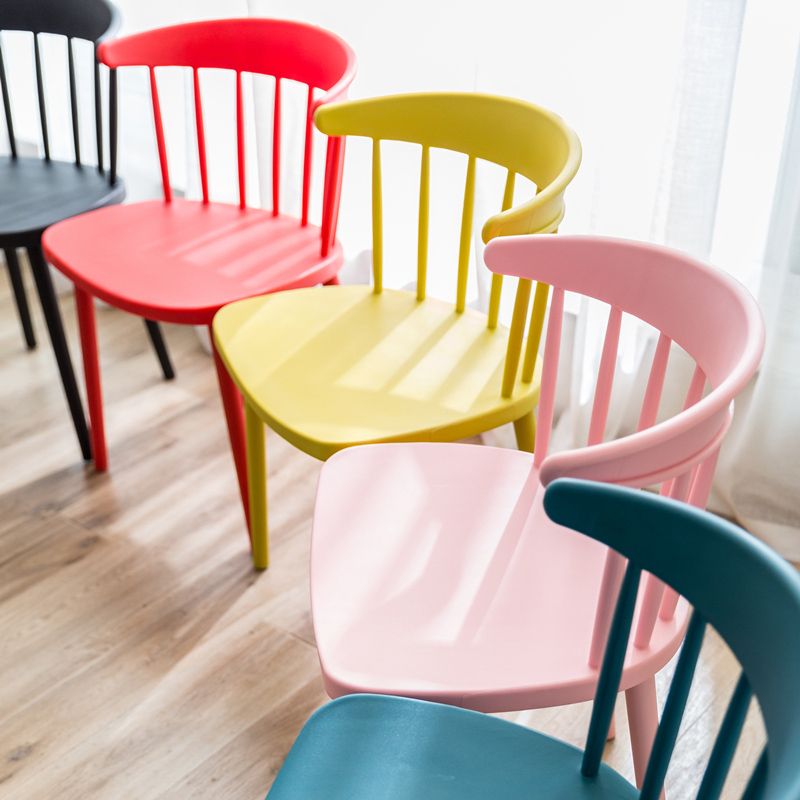 Scandinavian Style Plastic Dining Armless Chair Windsor Back Side Chair for Home Use Clearhalo ' kitchen&dining_furn' 'Dining Chairs' 'Dining Tables & Seating' 'dining_chair' 'furn' 'furn_dining_chair' 'Furniture' 'furniture_dining_chair' 'Kitchen & Dining Furniture' 'kitchen' 1200x1200_d4b67ae6-278f-41f8-949e-3bd37e1c1016