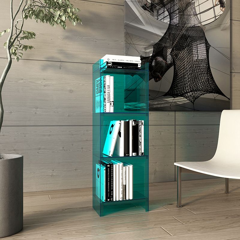 Acrylic Vertical Standard Bookshelf Glam Closed Back Bookshelf for ...