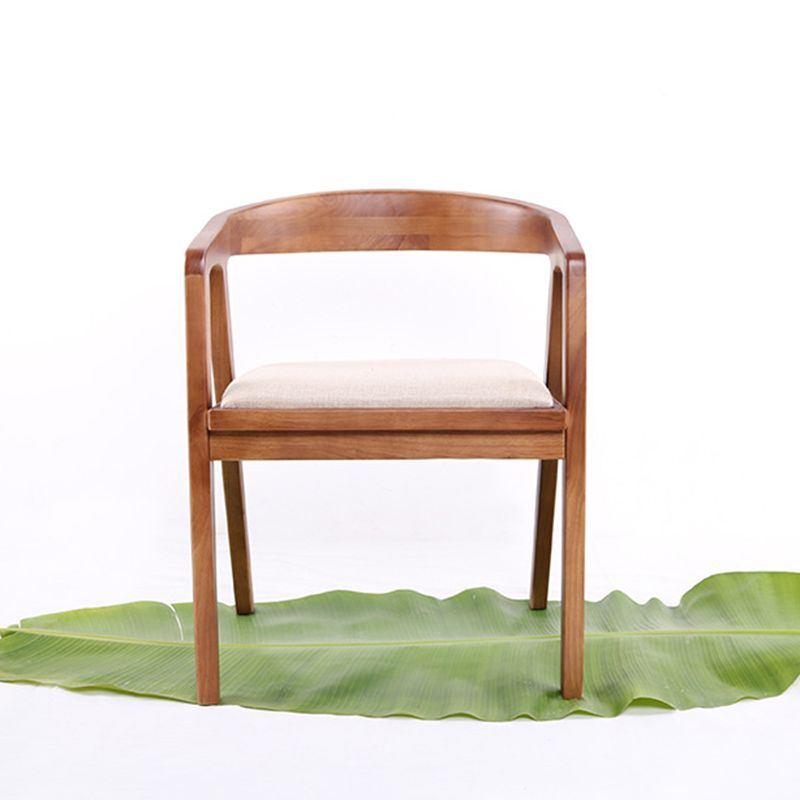 Contemporary Upholstered Arm Chair Home Rubberwood Dining Chair Clearhalo 'Dining Chairs' 'Dining Tables & Seating' 'dining_chair' 'furn' 'furn_dining_chair' 'Furniture' 'Kitchen & Dining Furniture' 1200x1200_d4b703e7-0c47-4dff-afa9-9e701325b39e
