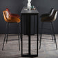Industrial Style PU Leather Stools Square Low Back with Metal Legs for Bristol