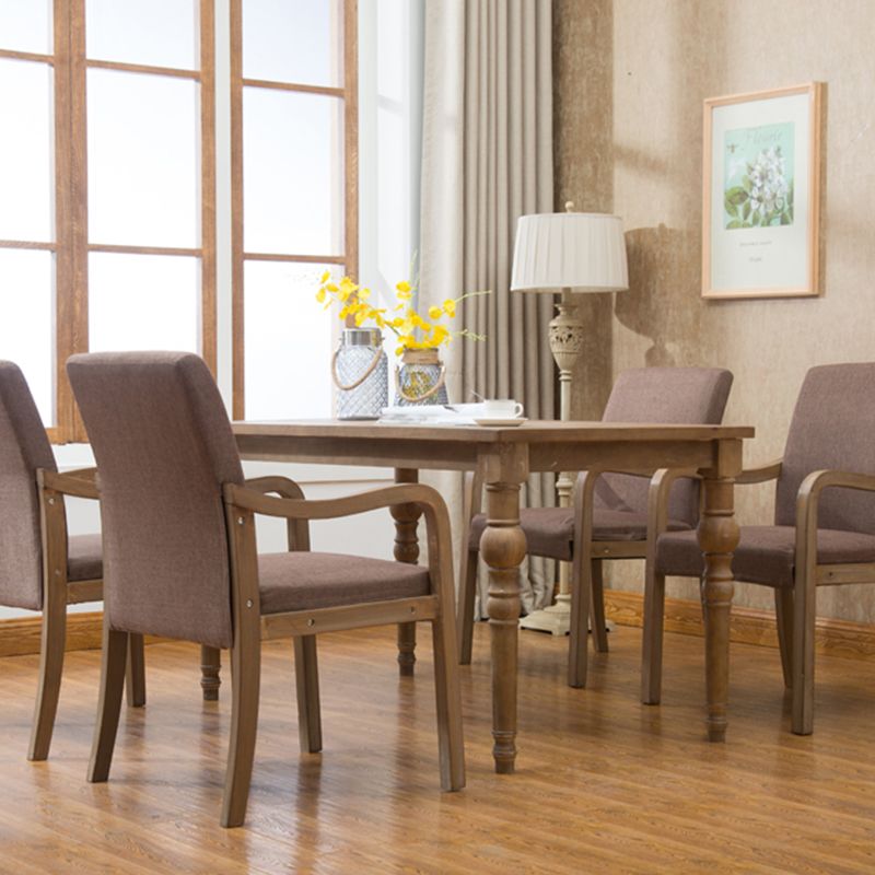 Contemporary Home Arm Chair Solid Back Upholstered Wood Dining Room Chair Clearhalo ' kitchen&dining_furn' 'Dining Chairs' 'Dining Tables & Seating' 'dining_chair' 'furn' 'furn_dining_chair' 'Furniture' 'furniture_dining_chair' 'Kitchen & Dining Furniture' 'kitchen' 1200x1200_d4b80e08-a59b-4709-90ff-51c25974baf6