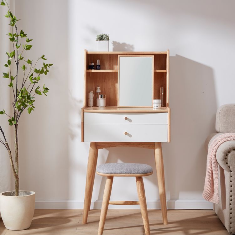 Modern Wood Dressing Table Solid Wood Make-up Vanity with Drawers