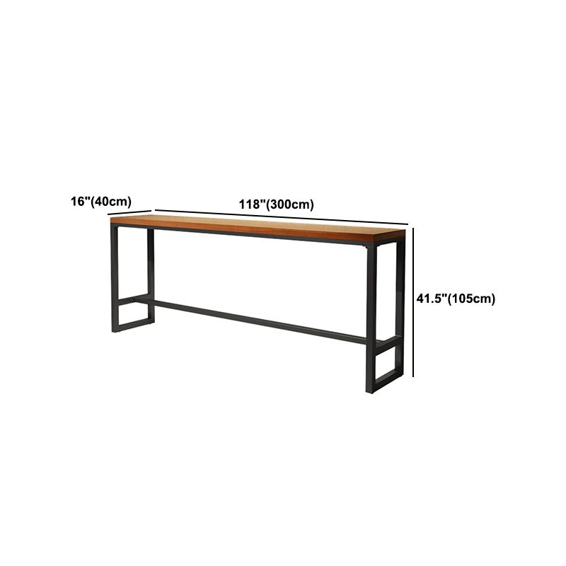 Rechteckiger Bar-Esstisch aus Holz. Moderner Bartisch mit Bockgestell in Schwarz