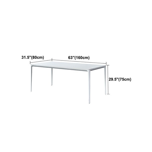 Modern Style White Dining Table Sintered Stone Rectangle Table for Home