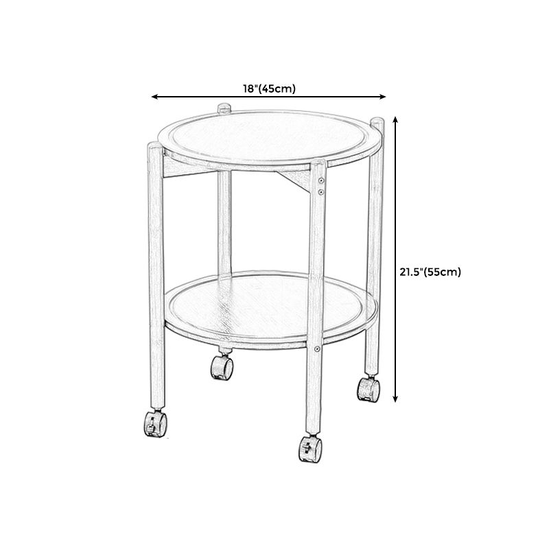 Modern Round Wood Side Table with 4 Legs and Storage for Living Room Clearhalo 'Coffee & Accent Tables' 'End & Side Tables' 'end_side_table' 'end_side_tables' 'furn' 'furn_end_side_tables' 'Furniture' 'furniture_end_side_table' 'Living Room Furniture' 1200x1200_d4bbdaa1-0579-451c-9988-a5043bf6c9a2