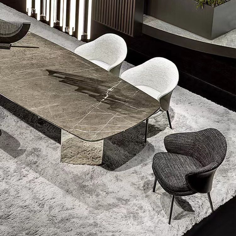 Sedie da pranzo in tessuto Poltrona Parsons in stile nordico con gambe nere