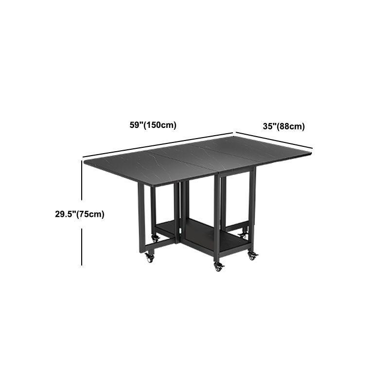 Black Rectangle Dining Set 1/2/3/4/5/7 Pcs Folding Dining Table Set with Chairs Clearhalo 'Dining Room Sets' 'Dining Tables & Seating' 'dining_room_set' 'furn' 'furn_dining_room_set' 'Furniture' 'Kitchen & Dining Furniture' 1200x1200_d4be17c2-fae3-4b09-90d0-f40a2d802e96