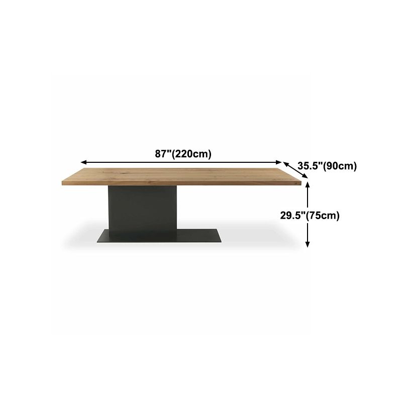 Industrial Pine Wood Dining Table Rectangle Kitchen Table with Metal Pedestal Base Clearhalo ' dining_table' 'Dining Tables & Seating' 'Dining Tables' 'furn' 'furn_dining_table' 'Furniture' 'furniture_dining_table' 'Kitchen & Dining Furniture' 'kitchen&dining_furn' 'kitchen' 'kitchen_dining_table' 1200x1200_d4bf033a-7955-47a8-8a32-90a46f04e426