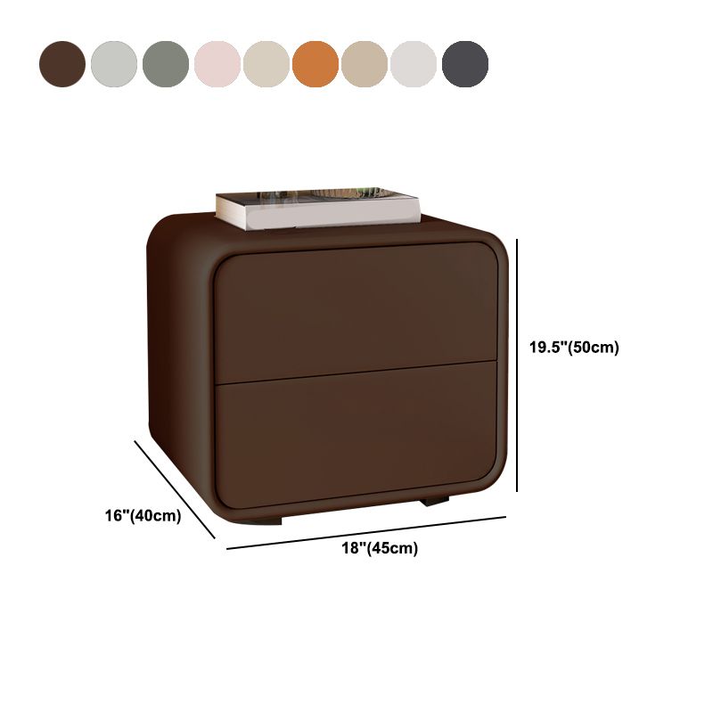 Mesa de 2 cajones de estilo contemporáneo Marco de madera maciza de cuero Nightsand