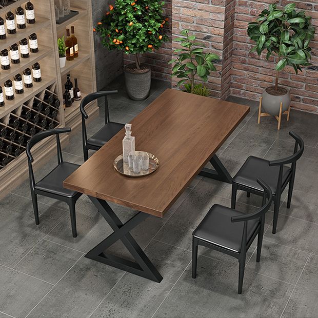 Industrial 1/3/4/5 Pieces Dining Set Rectangle Pine Wood Dining Table for Dining Room Clearhalo 'Dining Room Sets' 'Dining Tables & Seating' 'dining_room_set' 'furn' 'furn_dining_room_set' 'Furniture' 'Kitchen & Dining Furniture' 1200x1200_d4bfb373-0d73-46a8-a21d-96ac0b1c116b