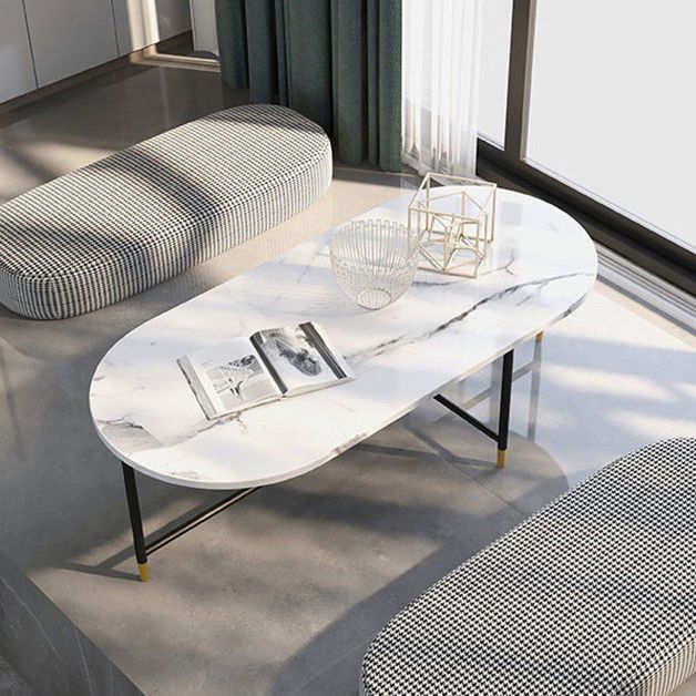 Round Marble Top Coffee Table Glam 4 Legs Coffee Cocktail Table Clearhalo 'Coffee & Accent Tables' 'Coffee Tables' 'coffee_tables' 'furn' 'furn_coffee_tables' 'Furniture' 'Living Room Furniture' 1200x1200_d4c107db-1379-4cef-a821-d3e99adc8462