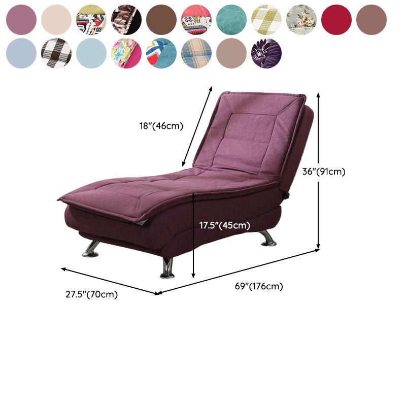 Modern Cotton Blend Lounge Chair Armless Adjustable Sleeper Chair Bed Clearhalo 'Chairs & Seating' 'Chaise Lounge' 'chaise_lounge' 'furn' 'furn_chaise_lounge' 'Furniture' 'Living Room Furniture' 1200x1200_d4c31bdb-2485-453a-a065-1893eb7eb331