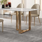 Rectangular Sintered Stone Dining Table Modern Furniture with Double Pedestal for Home