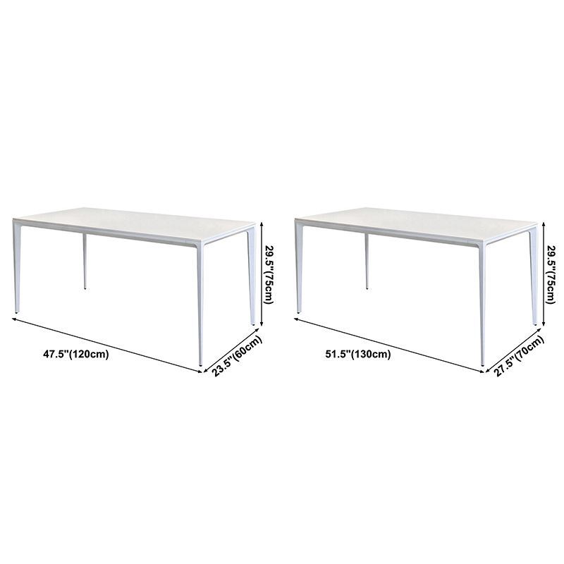 Metal Contemporary Rectangle Dining Table White Sintered Stone Table for Dining Room Clearhalo ' dining_table' 'Dining Tables & Seating' 'Dining Tables' 'Furniture' 'furniture_dining_table' 'Kitchen & Dining Furniture' 'kitchen&dining_furn' 'kitchen' 'kitchen_dining_table' 1200x1200_d4c3f967-f612-432c-85dc-3ca2ba44657a