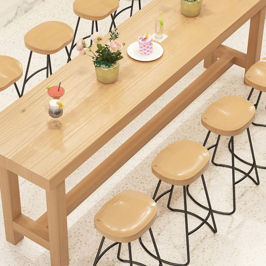 Dining Room Pine Wood Counter Table 42-inch Height Contemporary Bar Table Clearhalo 'Bar Furniture' 'Bar Tables' 'bar_tables' 'furn' 'furn_bar_tables' 'Furniture' 'furniture_bar_tables' 'Kitchen & Dining Furniture' 1200x1200_d4c6fbbe-83cd-4daa-a36b-581518ca2a08
