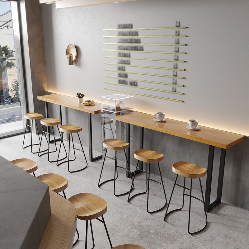 Solid Wood Bar Table Industrial Bar Dining Table with Black Sled Base Clearhalo 'Bar Furniture' 'Bar Tables' 'bar_tables' 'furn' 'furn_bar_tables' 'Furniture' 'furniture_bar_tables' 'Kitchen & Dining Furniture' 1200x1200_d4c76860-5683-4c71-b2f6-8f2b7440a39b