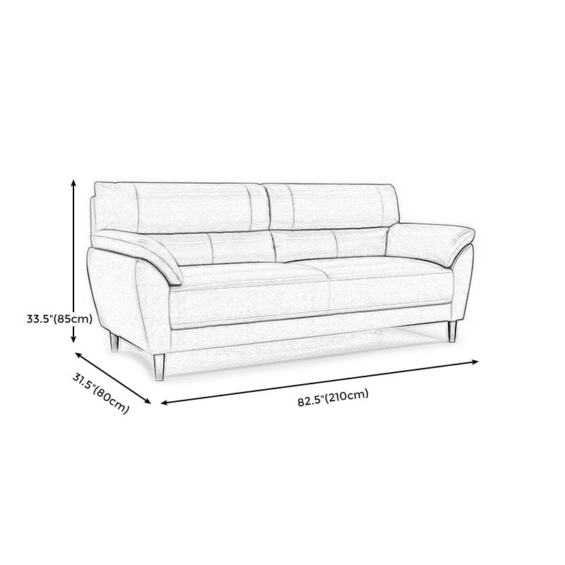 Stain Resistant Leather Settee Couch Pillow Top Arm Sofa Couch in Brown